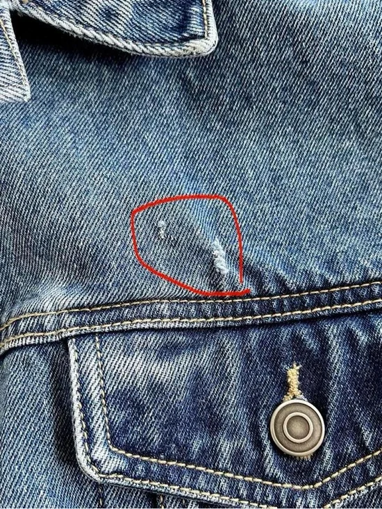 Vintage Marlboro Blue Denim Jean Trucker Jacket Grunge Rugged Workwear Men’s XXL - Picture 8 of 8